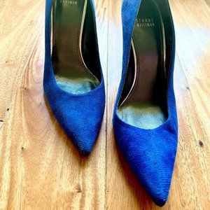 Stuart Weitzman Blue Suede Stiletto Pumps